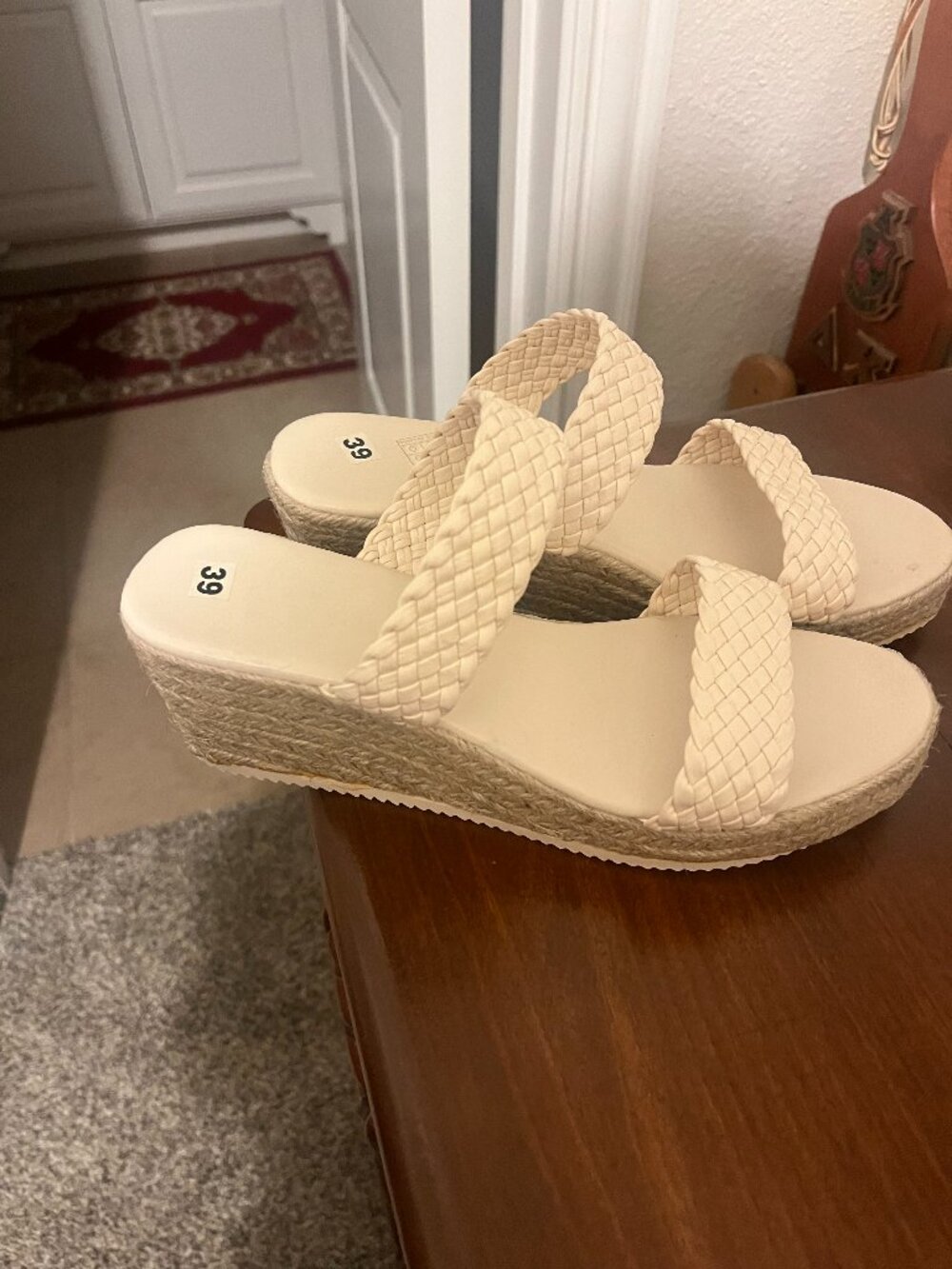 Cream sandals